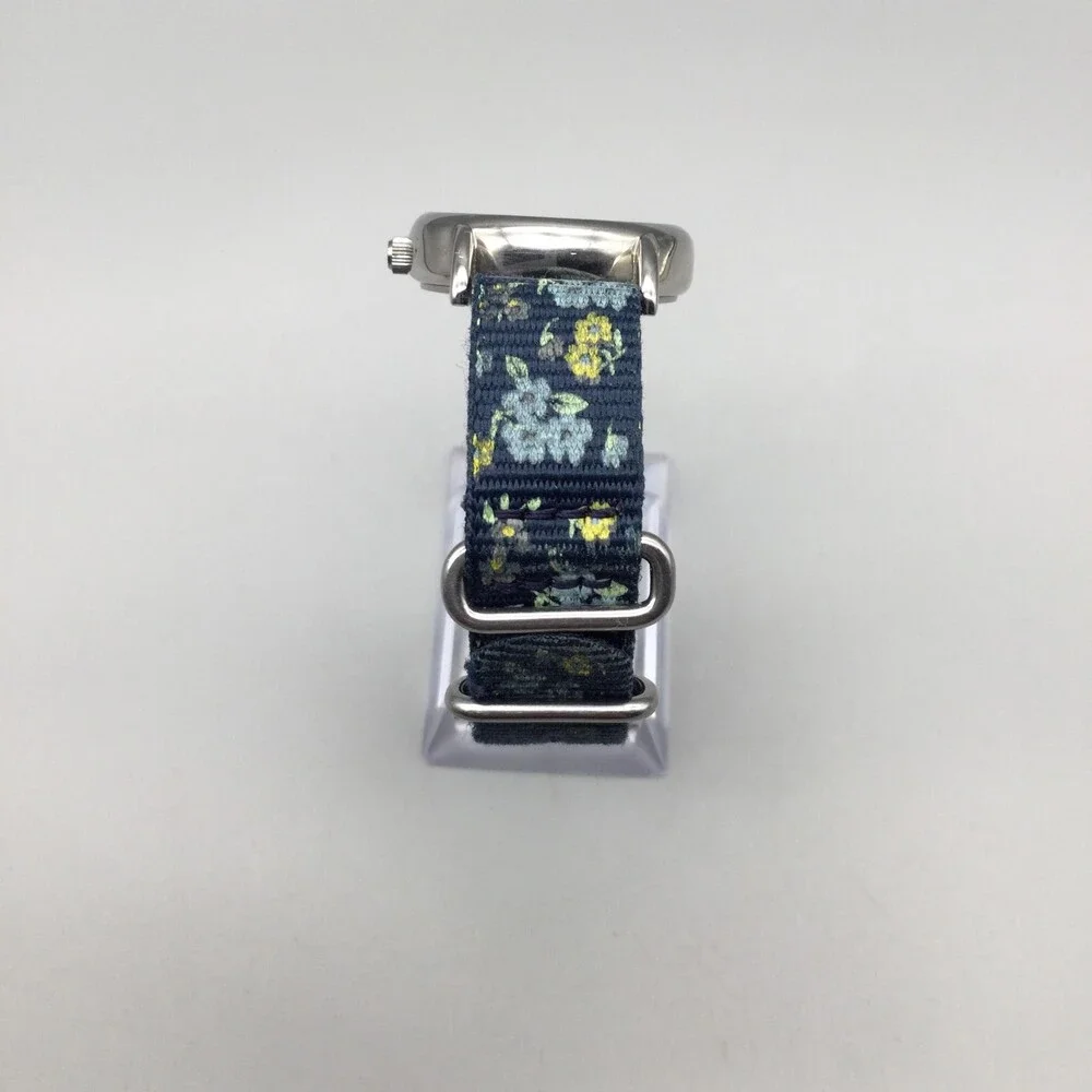 Timex Indiglo Womens Watch 31mm White Dial Blue Floral Nylon Strap New Battery